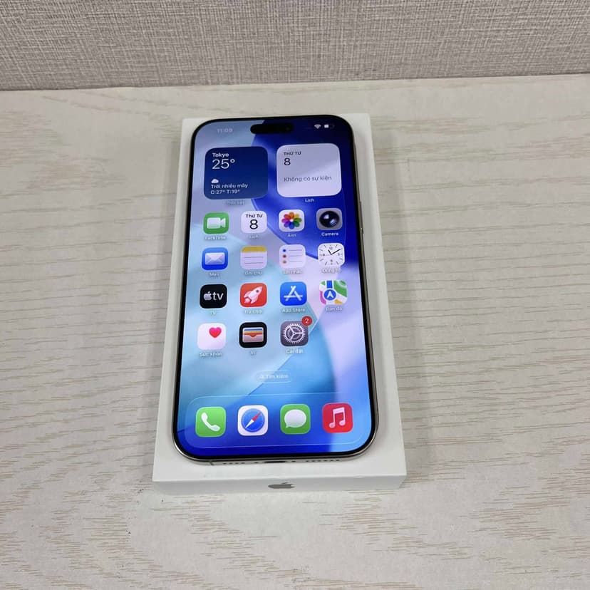 5669. Iphone 16 Promax 512Gb titan tự nhiên quốc tế apple new99% pin 100% pk fullbox, giá 18man2